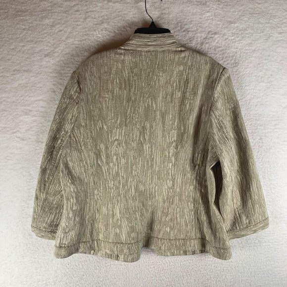 Coldwater Creek Women's Mandarin Collar Open Blazer Jacket Beige‎ Size 14 8707 - Picture 6 of 8